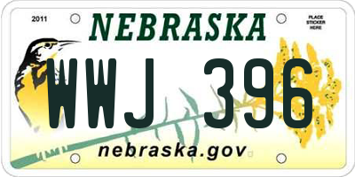 NE license plate WWJ396