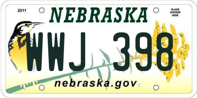 NE license plate WWJ398