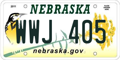 NE license plate WWJ405