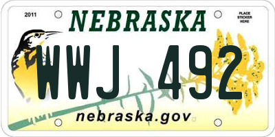 NE license plate WWJ492