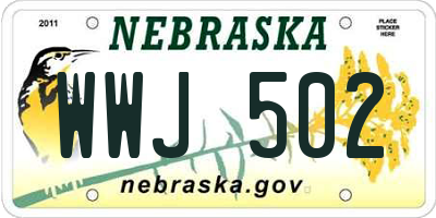 NE license plate WWJ502