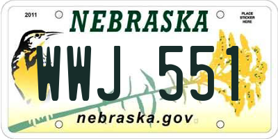 NE license plate WWJ551