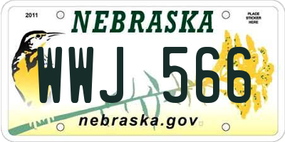 NE license plate WWJ566