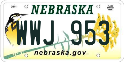 NE license plate WWJ953
