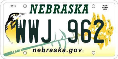 NE license plate WWJ962