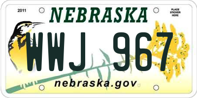 NE license plate WWJ967