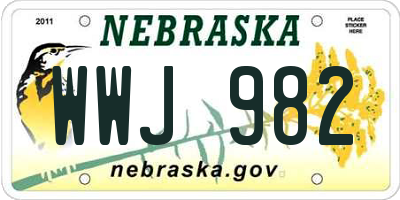 NE license plate WWJ982