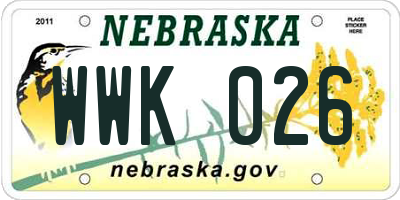 NE license plate WWK026