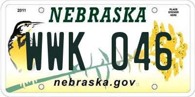 NE license plate WWK046