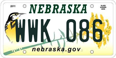NE license plate WWK086