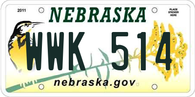 NE license plate WWK514