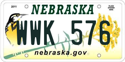 NE license plate WWK576