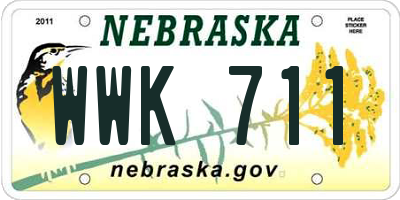 NE license plate WWK711