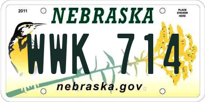 NE license plate WWK714