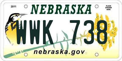NE license plate WWK738
