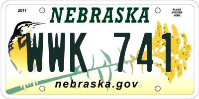 NE license plate WWK741