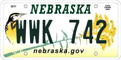 NE license plate WWK742