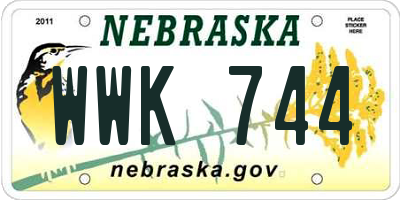 NE license plate WWK744