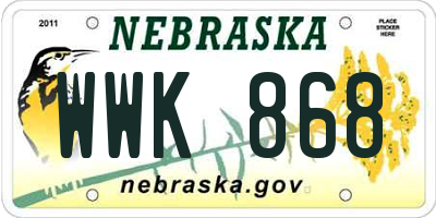 NE license plate WWK868
