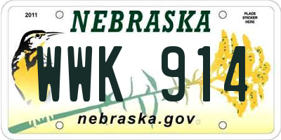 NE license plate WWK914
