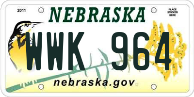 NE license plate WWK964