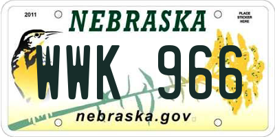NE license plate WWK966