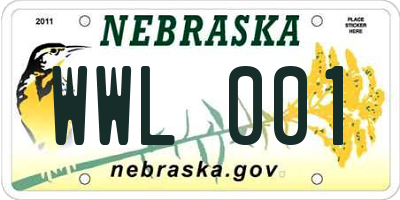 NE license plate WWL001