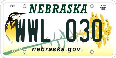 NE license plate WWL030