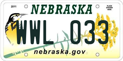NE license plate WWL033
