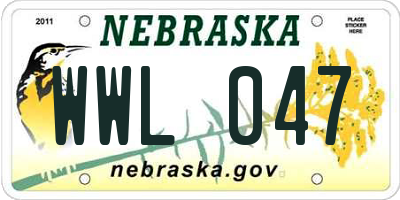 NE license plate WWL047
