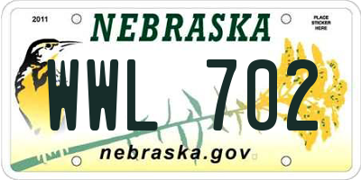 NE license plate WWL702