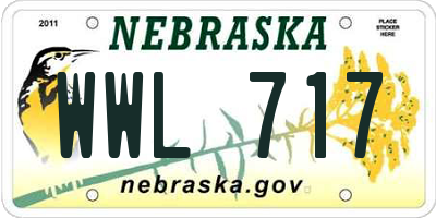NE license plate WWL717