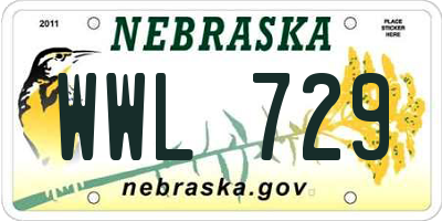 NE license plate WWL729