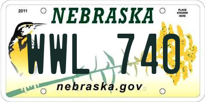 NE license plate WWL740