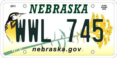 NE license plate WWL745