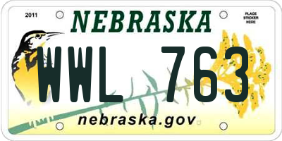 NE license plate WWL763