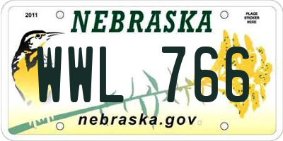 NE license plate WWL766