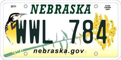 NE license plate WWL784