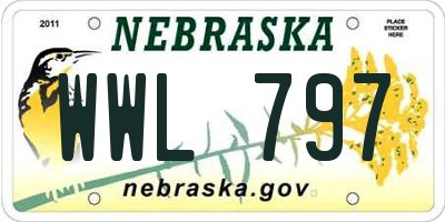 NE license plate WWL797
