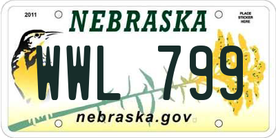 NE license plate WWL799