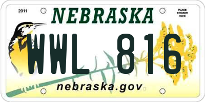 NE license plate WWL816