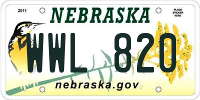 NE license plate WWL820