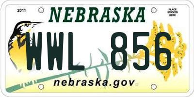 NE license plate WWL856