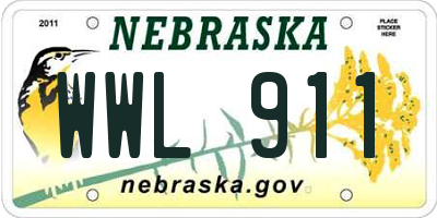 NE license plate WWL911