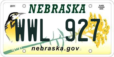 NE license plate WWL927