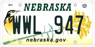 NE license plate WWL947