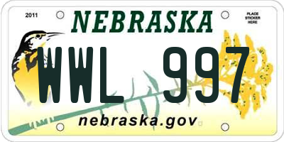 NE license plate WWL997