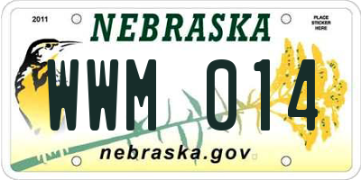 NE license plate WWM014
