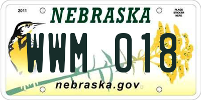 NE license plate WWM018
