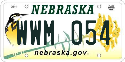 NE license plate WWM054